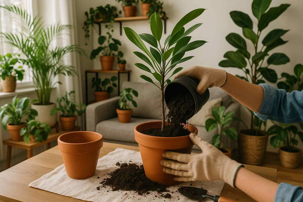 آسانترین روش تعویض خاک گلدان در منزل 🪴 بهترین زمان انجامش ✅